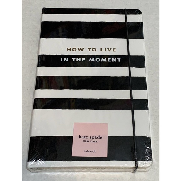Kate Spade Travel Notebook Sarah Stripe Live in The Moment 168 Lined Pages New S - Picture 1 of 3